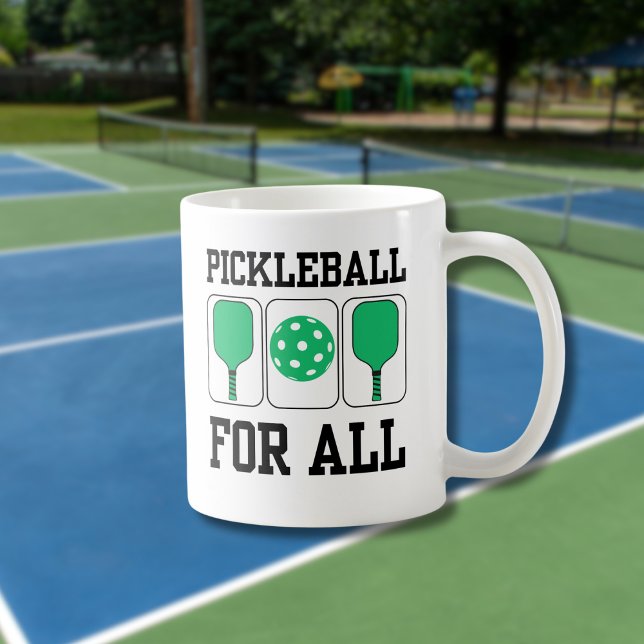Pickleball für alle Paddels und Ball Green Kaffeetasse (Von Creator hochgeladen)