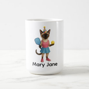 Pickleball für siamesische Katzenliebhaber Kaffeetasse
