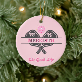 Pickleball Gal Paddles Initialer Individuelle Name Keramik Ornament