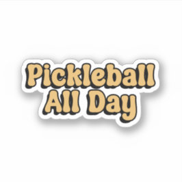 Pickleball Ganztaggelbe Retro-Typografie Aufkleber