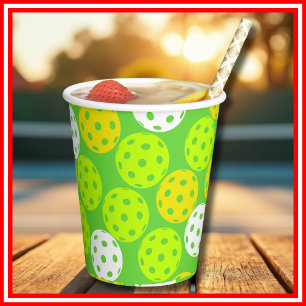 Pickleball-Geburtstagsfeier Cute Green Sports Pappbecher