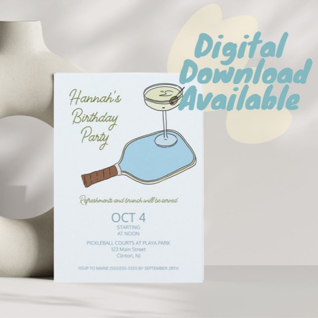Pickleball Geburtstagsparty Einladung (Von Creator hochgeladen)