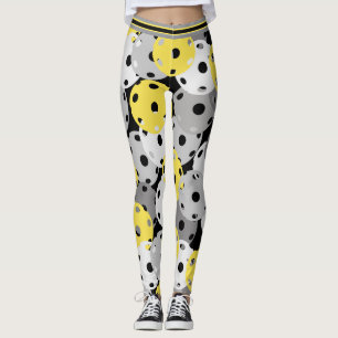 💛 Pickleball - gelb, grau auf schwarz, 2021 Farbe Leggings