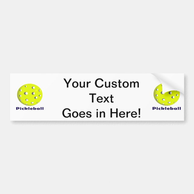 pickleball gerade Ball n text.png Autoaufkleber (Vorne)