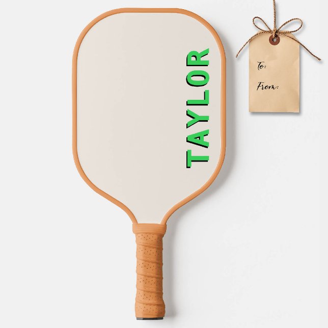 Pickleball-Geschenk Personalisierter elektrischer  Pickleball Schläger (pickleball gift personalized paddle vintage electric green custom text name text modern retro)