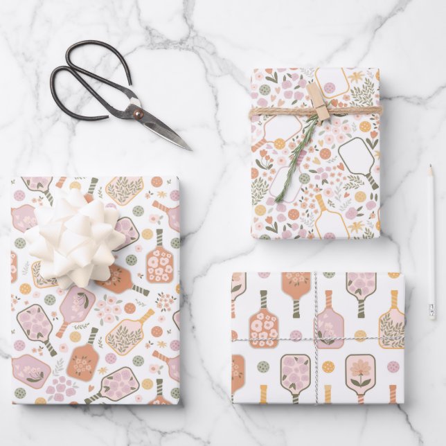 Pickleball-Geschenkpapier, Geschenkverpackung für  Geschenkpapier Set (Vorderseite)