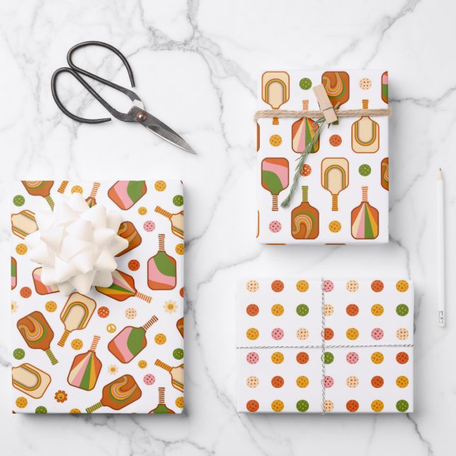 Pickleball-Geschenkpapier, Geschenkverpackung für  Geschenkpapier Set (Vorderseite)