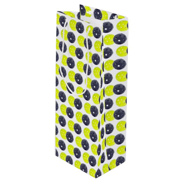 Pickleball-Geschenktasche Geschenktüte Für Weinflaschen (Vorderseite Schrägansicht)