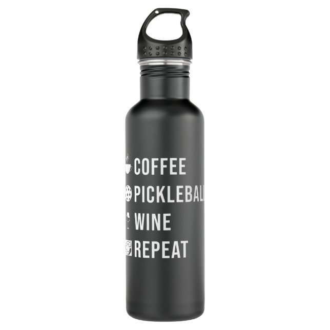 Pickleball Gift Pickleball Wiederholung Edelstahlflasche (Vorderseite)