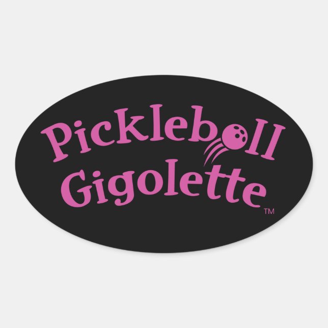 Pickleball Gigolette™ Swingrz Swag Court Jester Ovaler Aufkleber (Vorderseite)
