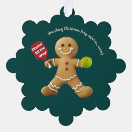 Pickleball Gingerbread Cheer Ornament Karte