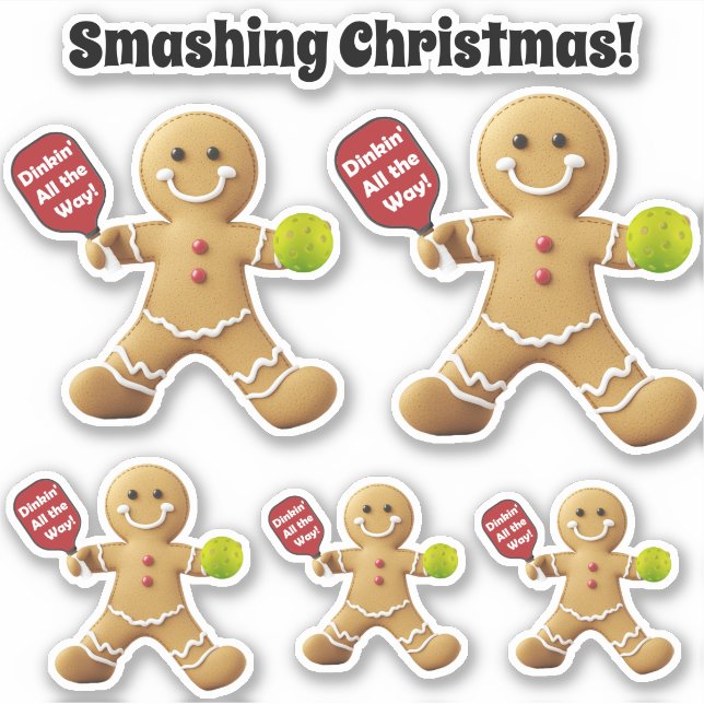 Pickleball Gingerbread Slam Aufkleber (Vorderseite)