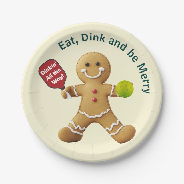 Pickleball Gingerbrot Delight Pappteller (Vorderseite)