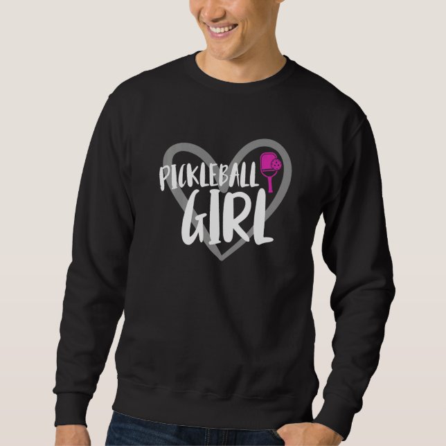 Pickleball Girl Heart Sweatshirt (Vorderseite)