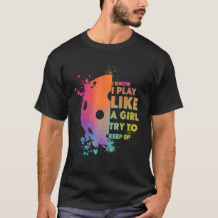 Pickleball Girl Ladys Watercolor Ich weiß, ich spi T-Shirt