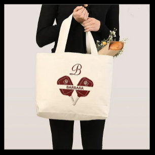 Pickleball Glam Glit Custom Monogram Name Jumbo Stoffbeutel