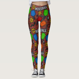 Pickleball Graffiti Art Burst Leggings