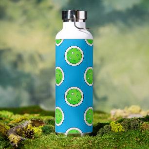 Pickleball Green Pickleballs Polka Dots Bale Blue Trinkflasche