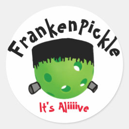 Pickleball Halloween - FrankenPickle - Es ist live Runder Aufkleber