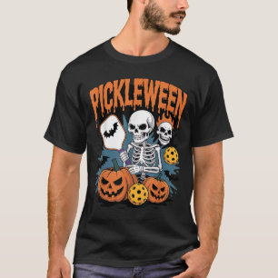 Pickleball Halloween für Männer Frauen T-Shirt