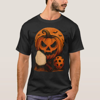 Pickleball Halloween Gruselige Saison Kürbis T-Shirt