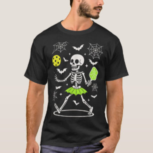 Pickleball Halloween-Kostüm, Spooky Season Skelett T-Shirt