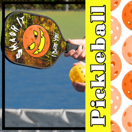 Pickleball Halloween Pumpkin Zerschlagt es Pickleball Schläger