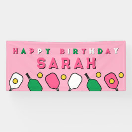 Pickleball Happy Birthday Banner