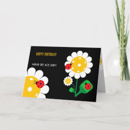 Pickleball Happy Birthday Black individuell anpass Karte