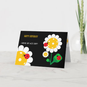 Pickleball Happy Birthday Black individuell anpass Karte