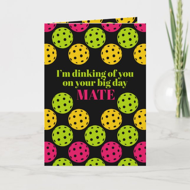 Pickleball Happy Birthday Feiertagskarte (Vorderseite)