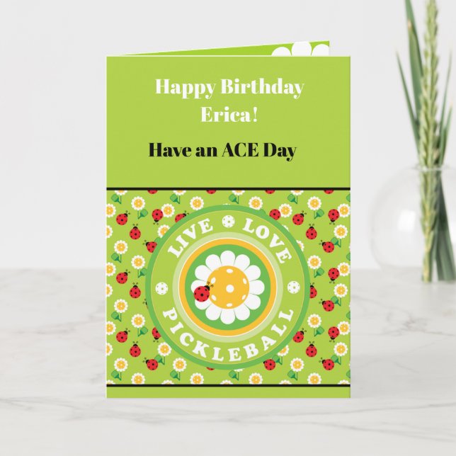 Pickleball Happy Birthday Green individuelle Karte (Vorderseite)