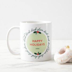 Pickleball Happy Holidays Custom Year Wreath Kaffeetasse