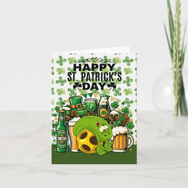 Pickleball Happy St. Patrick's Day Feiertagskarte (Vorderseite)