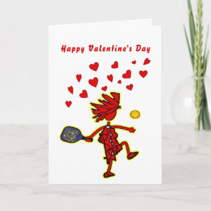 Pickleball Happy Valentine's Day Karte
