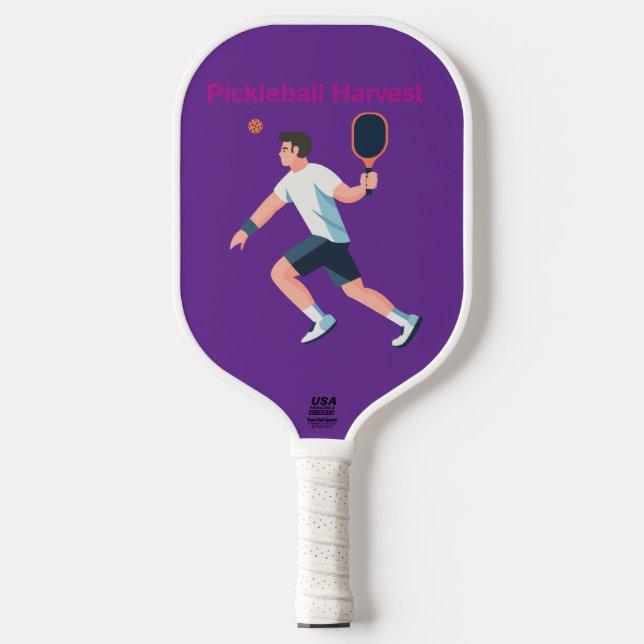 Pickleball Harvest – Athletic Player Paddle Design (Vorderseite)
