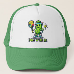 Pickleball Hat - Niedlicher Cartoon Pickle mit Pad Truckerkappe