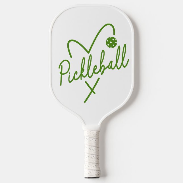Pickleball Heart Green & White Paddle (Vorderseite)