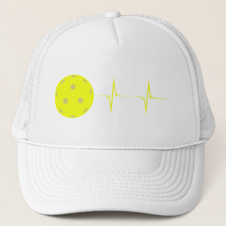 Pickleball Heartbeat Baseball Hat - Gelb Truckerkappe