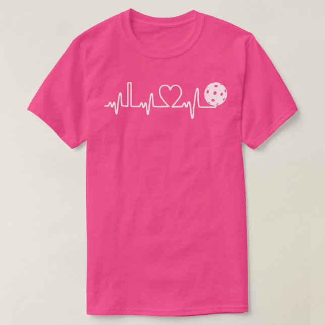Pickleball Heartbeat I Love Pickleball  T-Shirt (Design vorne)