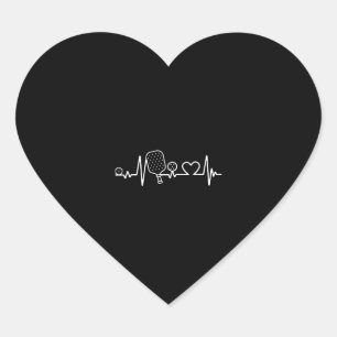 Pickleball Heartbeat-Liebe für das Spiel Herz-Aufkleber