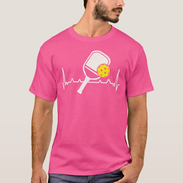 Pickleball Heartbeat Paddleball Racket Single Dou T-Shirt (Vorderseite)