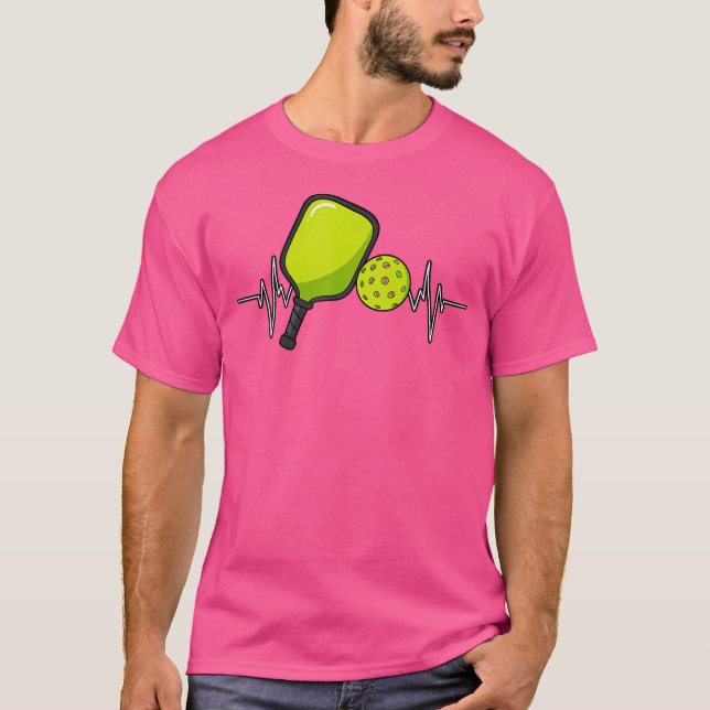Pickleball Heartbeat Racket Sportliebhaber Paddleb T-Shirt (Vorderseite)