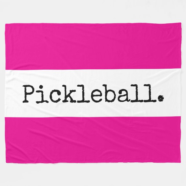 PICKLEBALL Helles Rosa Weiße Streifen Retro-Text  Fleecedecke (Vorderseite (Horizontal))