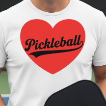 Pickleball Herz Liebe Sport Minimalist Weißes T-Sh