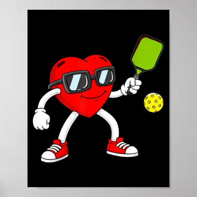Pickleball Herz Valentinstag süße Liebe  Poster (Vorne)