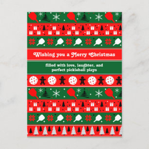 Pickleball Holiday Cheer Feiertagspostkarte