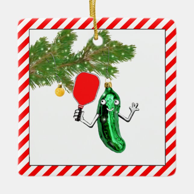 Pickleball Holiday Geschenk 2022 Keramikornament (Vorderseite)