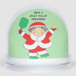Pickleball Holiday Gift Mrs. Claus Snow Globe Schneekugeln