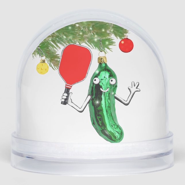 Pickleball Holiday Gift Snow Globe Schneekugeln (Vorderseite)